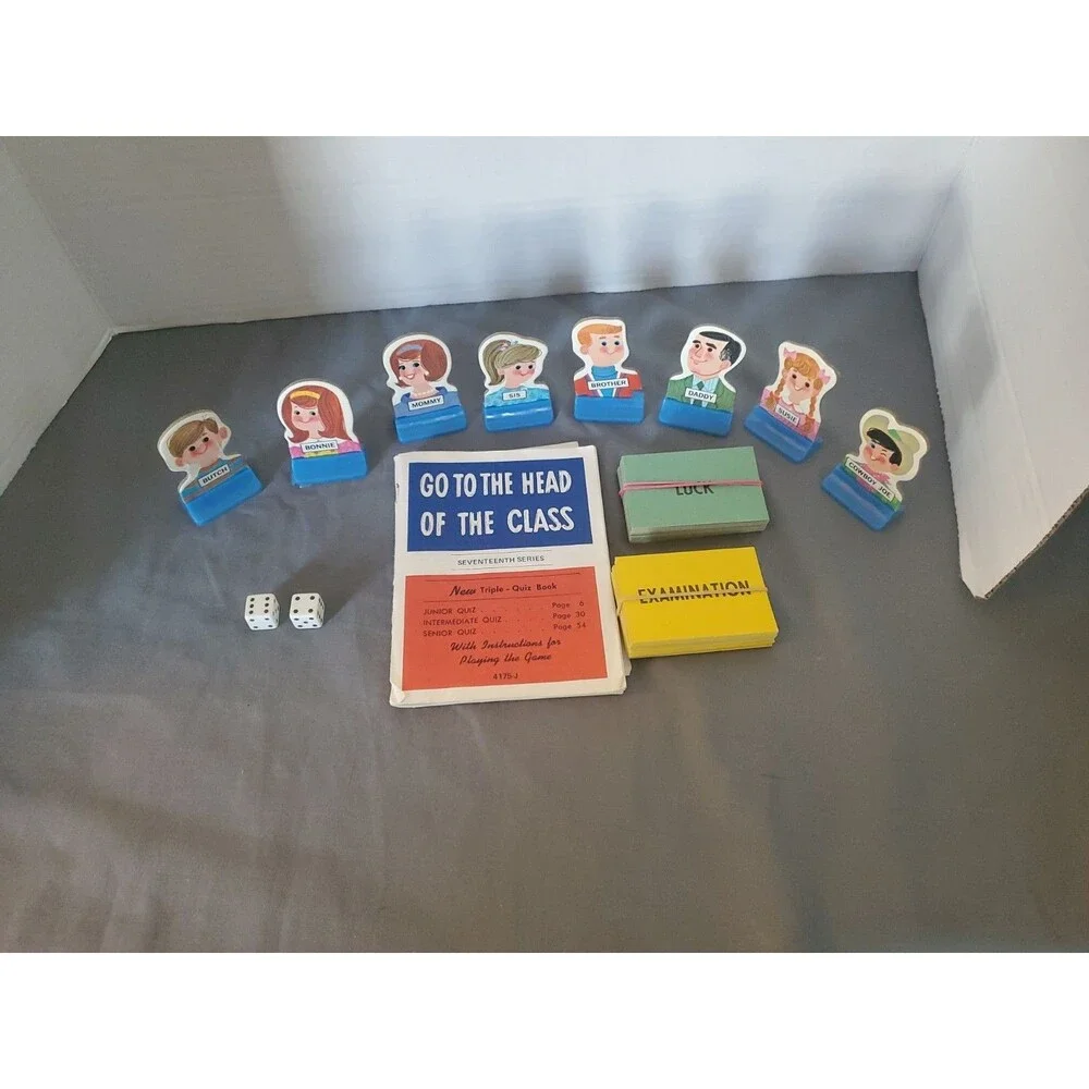 Vtg Milton Bradley GO TO THE HEAD OF THE CLASS Replacement Pieces Rules & Cards